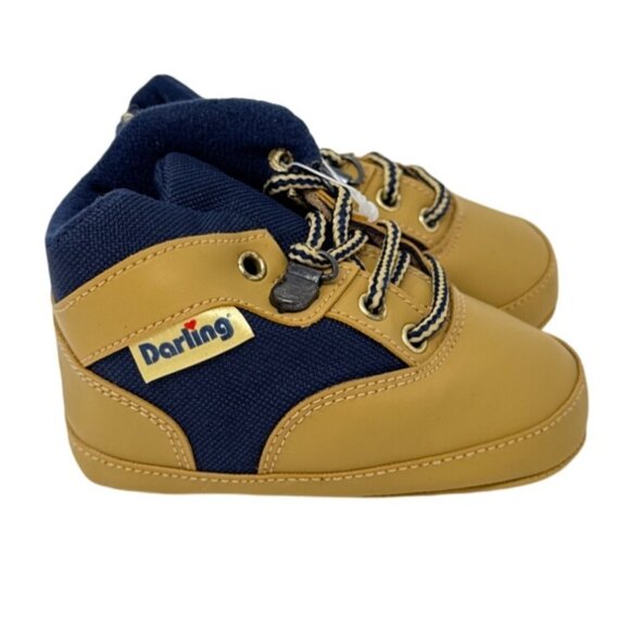 Darling Baby Boy Infant High Top Baby Sneakers Size 4 - Picture 1 of 6